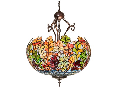 Meyda Leaf 3-Light Mahogany Bronze Pendant