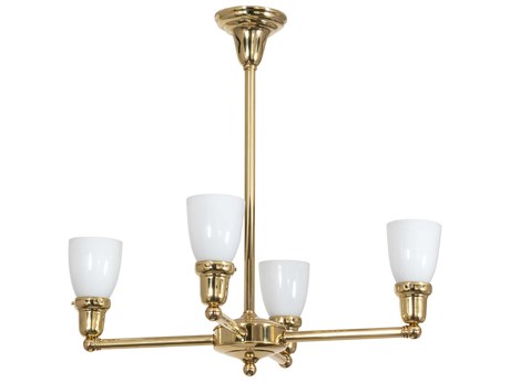 Meyda Revival Oyster Bay 4-Light Polished Brass Chandelier
