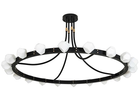 Meyda Meeting Room 20-Light Solar Black / Champagne Metallic Semi Flush Mount