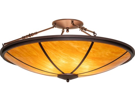 Meyda Commerce 8-Light Mahogany Bronze Semi Flush Mount