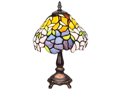 Meyda Laburnum Amber / Amethyst Blue / Dark Mauve Table Lamp