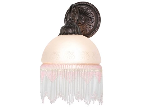 Meyda Roussillon 1-Light Pink Etched Glass Wall Sconce