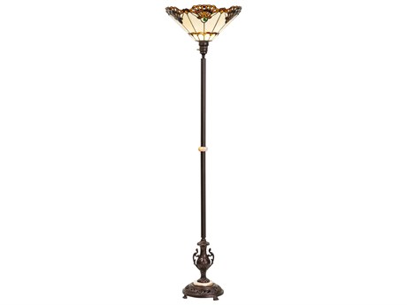 Meyda Shell With Jewels Stained Glass Floor Lamp