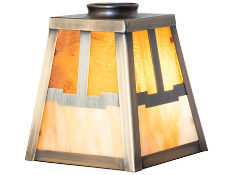 Meyda Mission Honey Amber / Beige Flemish Art Glass Shade