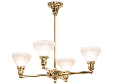 Meyda Revival Oyster Bay 4-Light Polished Brass Chandelier