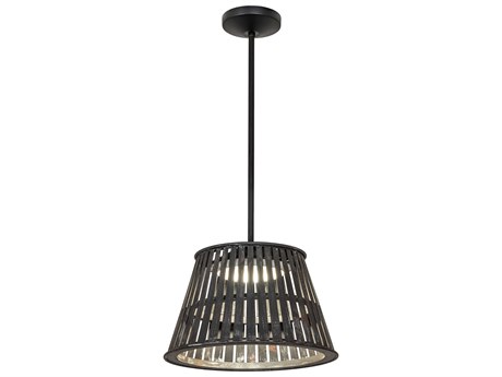 Meyda Peach Basket Weathered Wicker Gray Drum Pendant