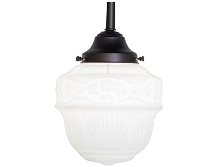 Meyda Revival Schoolhouse 1-Light Mahogany Bronze Mini Pendant