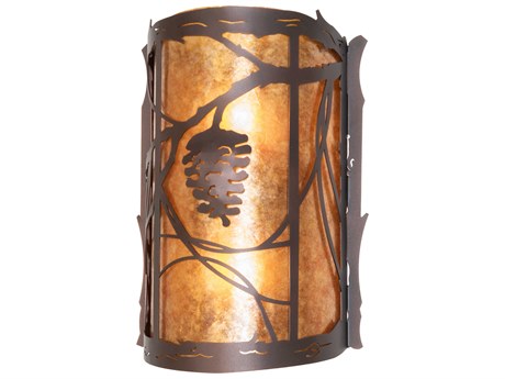 Meyda Whispering Pines 2-Light Mahogany Bronze Wall Sconce