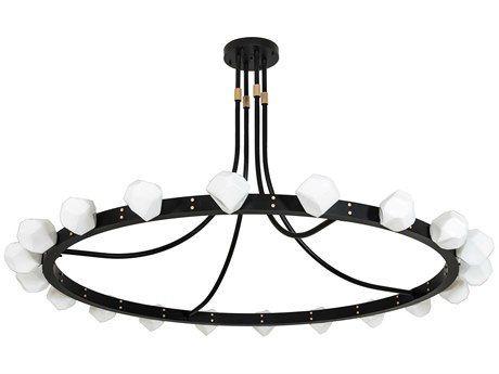 Meyda Meeting Room 20-Light Solar Black / Champagne Metallic Chandelier
