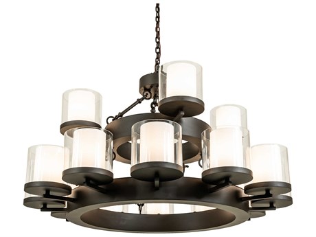 Meyda Noziroh Ring 16-Light Oil Rubbed Bronze Cylinder Tiered Chandelier