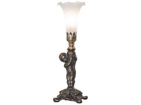 Meyda Tiffany Pond Lily White Glass Table Lamp