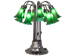 ミルフルです Meyda Tiffany Pond Lily Blue / White Glass Table Lamp | MY273426