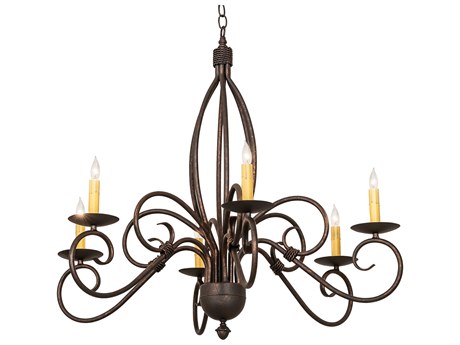 Meyda Squire 6-Light Gilded Tobacco Brown Traditional Chandelier