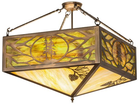 Meyda Balsam Pine 4-Light Antique Copper Semi Flush Mount