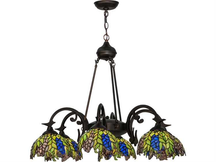 Meyda Tiffany Honey Locust 6-Light Bronze Traditional Dome Chandelier