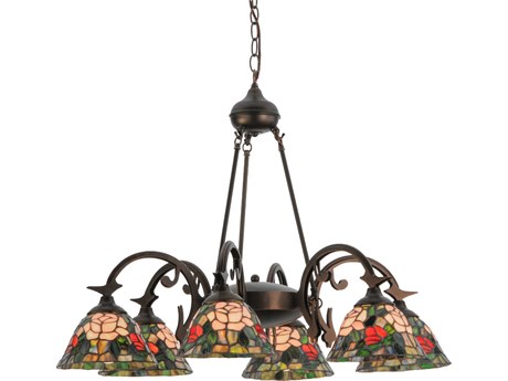 Meyda Tiffany Rosebush 6-Light Bronze Traditional Chandelier