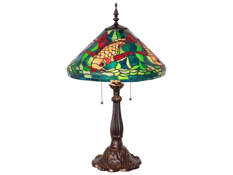 Meyda Tiffany Koi Antique Brass Buffet Lamp