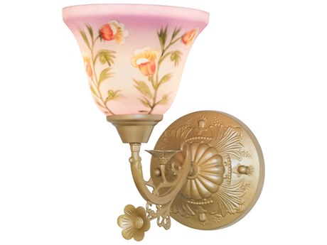 Meyda Bell Flower 1-Light Gold Traditional Wall Sconce