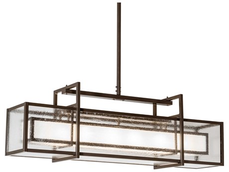 Meyda Nelson 6-Light Timeless Bronze Geometric Island Pendant