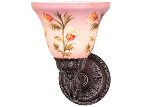 Meyda Bell Flower 1-Light Bronze Traditional Wall Sconce