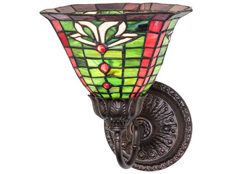 Meyda Dublin 1-Light Mahogany Bronze Traditional Wall Sconce