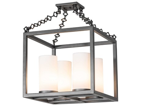 Meyda Kitzi 4-Light Wrought Iron Semi Flush Mount