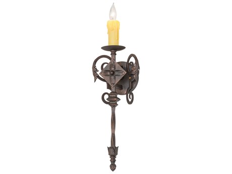Meyda Catherine 1-Light Gilded Tobacco Brown Traditional Wall Sconce