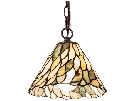 Meyda Willow 1-Light Mahogany Bronze Traditional Mini Pendant