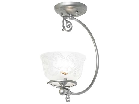 Meyda Revival Gas & Electric 1-Light Light Sandstone Semi Flush Mount