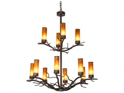 Meyda Loxley 16-Light-Light Bronze Cylinder Round Chandelier