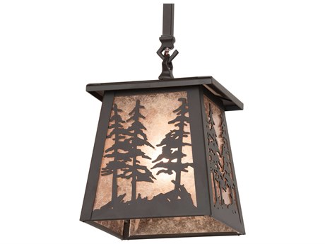 Meyda Stillwater Tall Pines 1-Light Oil Rub Bronze Mini Pendant