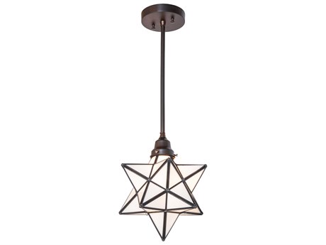 Meyda Moravian Star 1-Light Craftsman Brown Mini Pendant