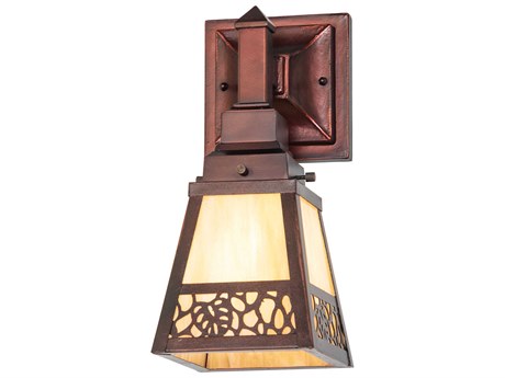 Meyda Mission Lotus Leaf 1-Light Mahogany Bronze Wall Sconce