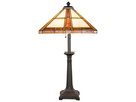 Meyda Prairie Straw 3-Light Mahogany Bronze Buffet Lamp