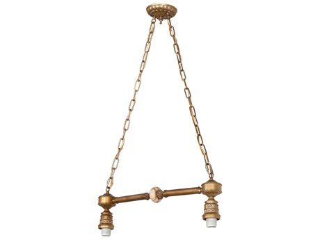 Meyda Victorian 2-Light Brass Powder Coat Island Pendant
