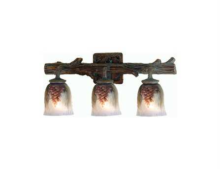 Rustic Wall Lights Lighting Luxedecor Meyda Tiffany Northwood S Pinecone Three Light Hand Painted Vanity