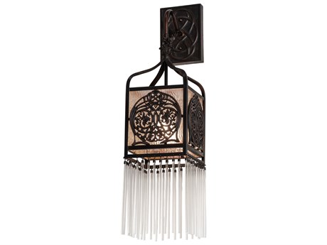 Meyda Celtic Knot 1-Light Mahogany Bronze Glass Wall Sconce