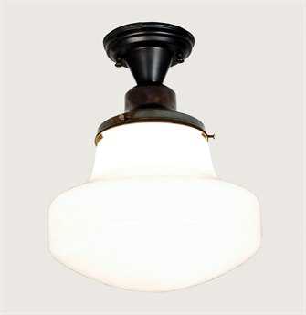 Meyda Revival 1-Light Black Traditional Semi Flush Mount