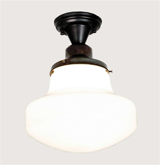Meyda Revival 1-Light Black Traditional Semi Flush Mount
