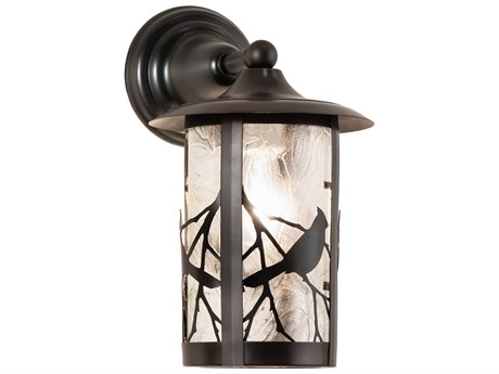 Meyda Fulton 1-Light Craftsman Brown Clear Glass Wall Sconce