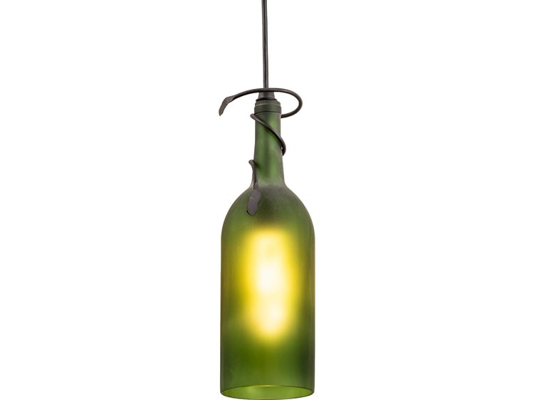 Meyda Tuscan Vineyard 1-Light Green Geometric Mini Pendant