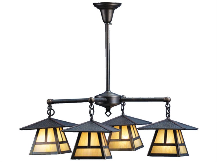 Meyda Stillwater 4-Light Black Traditional Geometric Chandelier