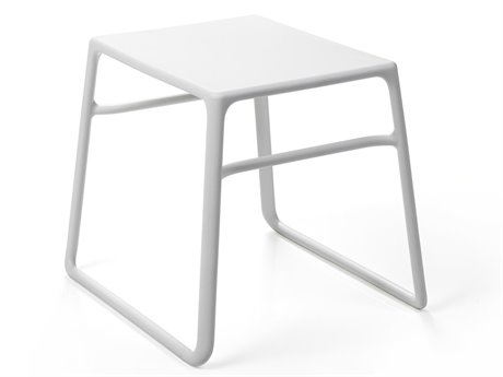 Nardi Pop Fiberglass Resin Bianco 17''W x 15''D Rectangular Side Table