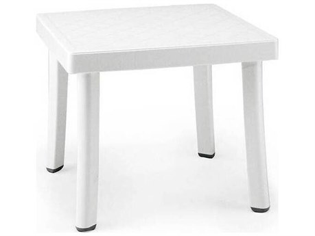 Nardi Rodi Fiberglass Resin Bianco 18'' Square Side Table