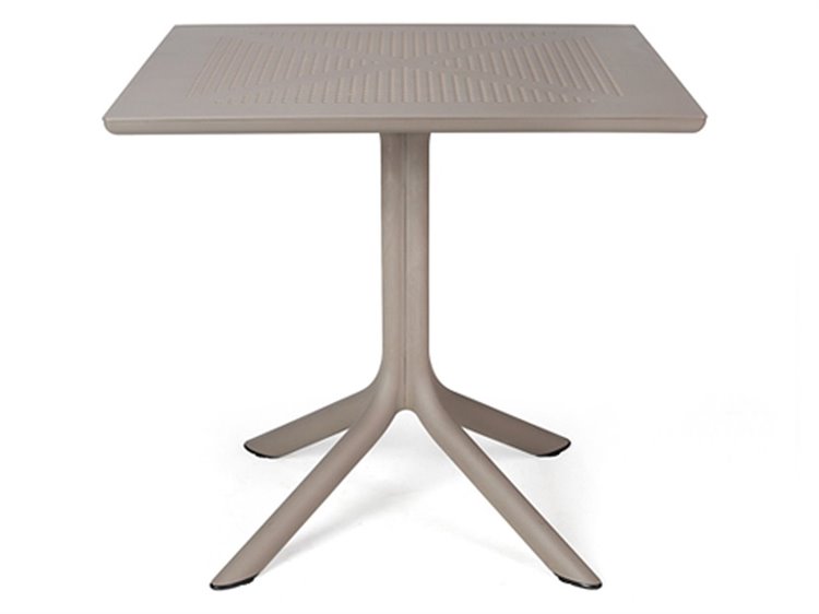 Nardi Clip Fiberglass Resin Tortora Square Outdoor Patio Dining Table