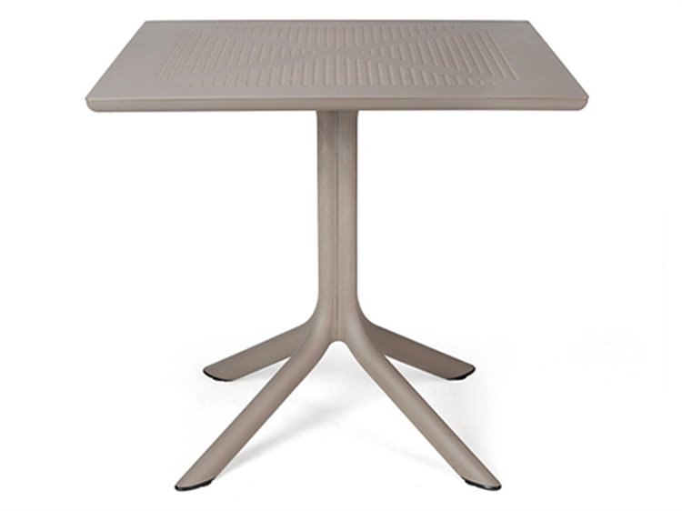 Nardi Clip Fiberglass Resin Tortora 32'' Square Dining Table