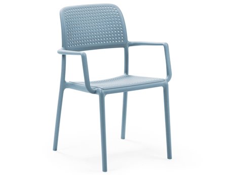 Nardi Bora Fiberglass Resin Celeste Stackable Dining Arm Chair