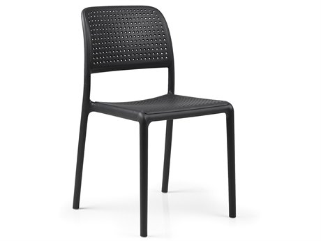 Nardi Bora Fiberglass Resin Antracite Stackable Bistro Side Chair