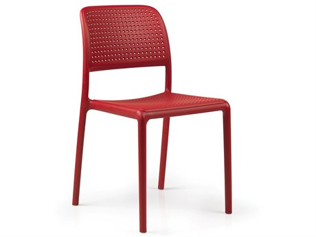 Nardi Bora Fiberglass Resin Rosso Stackable Bistro Side Chair
