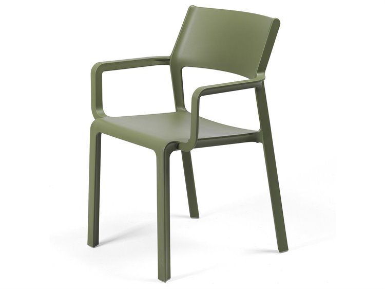 Nardi Trill Fiberglass Resin Agave Stackable Dining Arm Chair